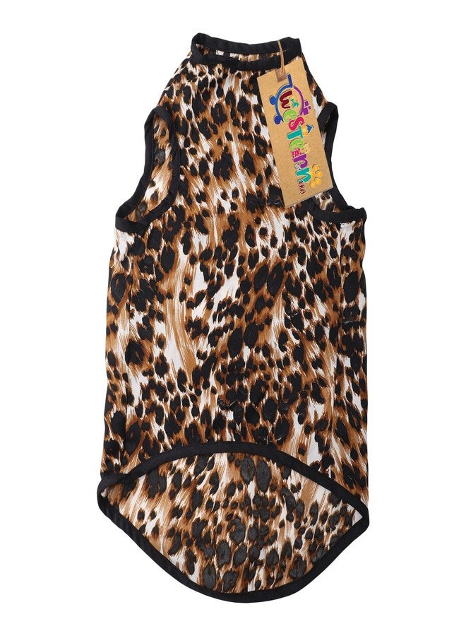 Western Era Funky Soft Cotton Dog T-Shirt | Comfortable & Breathable Dog Clothing | Stylish Sleeveless Vest Pet Outfit (Cheetah Print) (XXSmall) (10inches) - Image 5